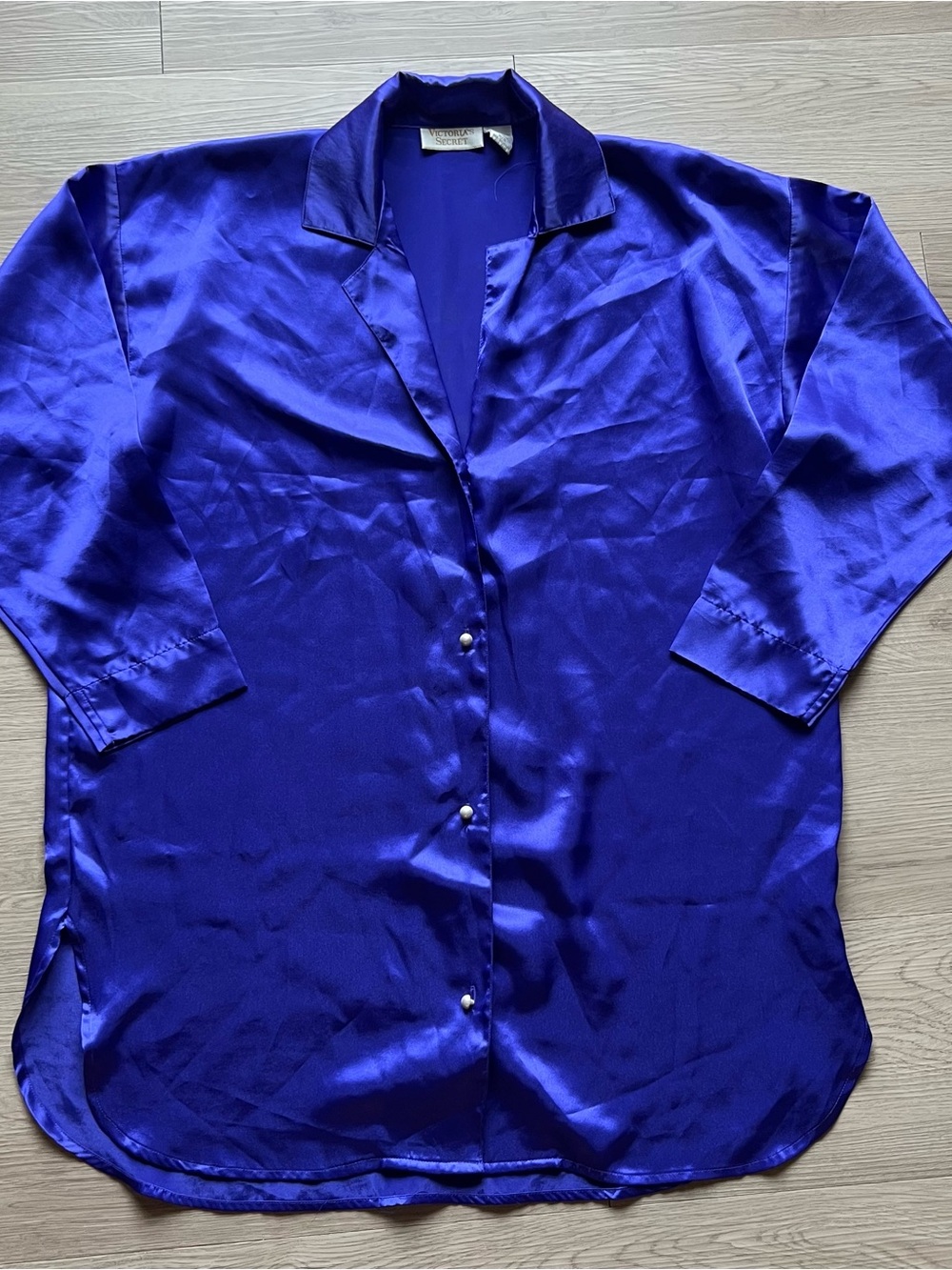 VS Vintage Gold Label Purple Satin Button Up